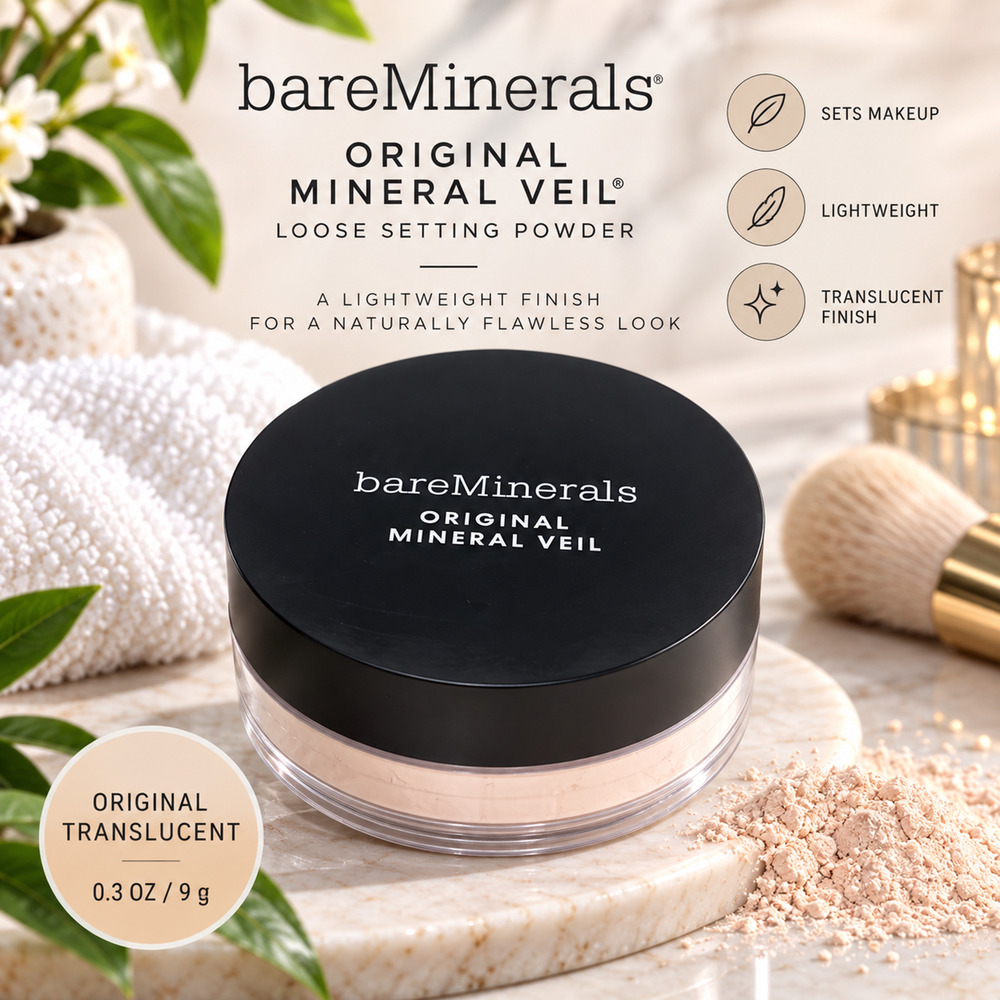 bareMinerals Original Mineral Veil Loose Setting Powder Original Translucent NEW